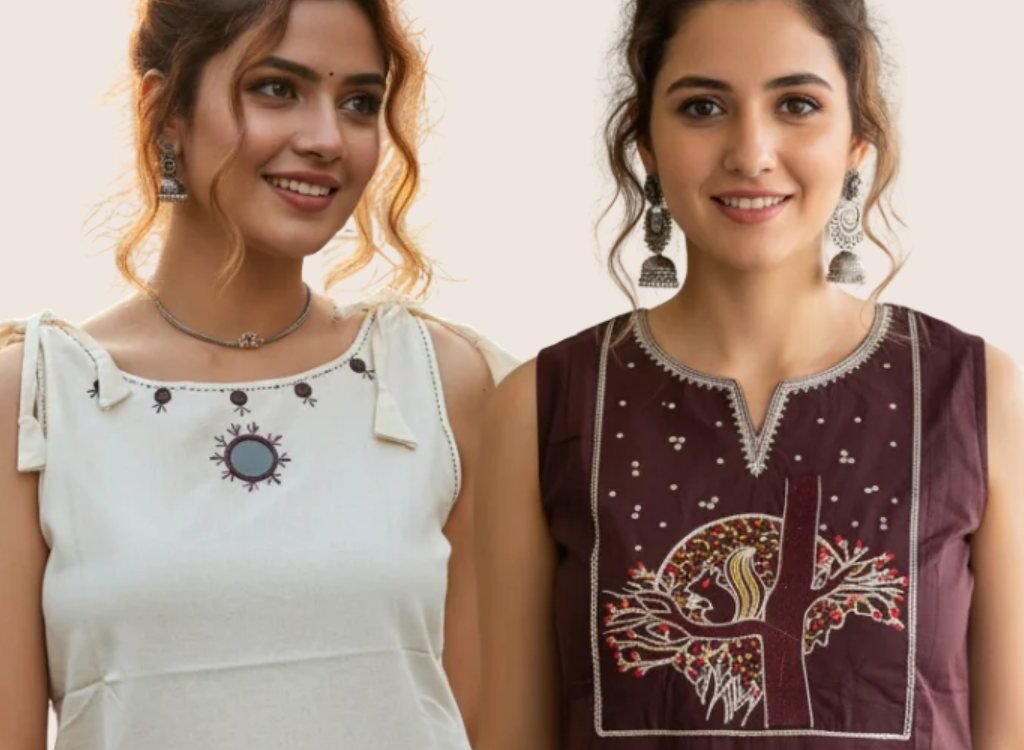 Manya Couture cotton kurtas with hand embroidery