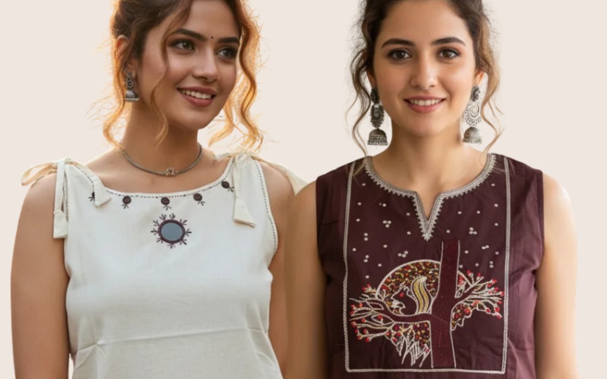Manya Couture cotton kurtas with hand embroidery