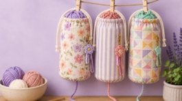 Tharvi handmade crochet bottle bags and yarn
